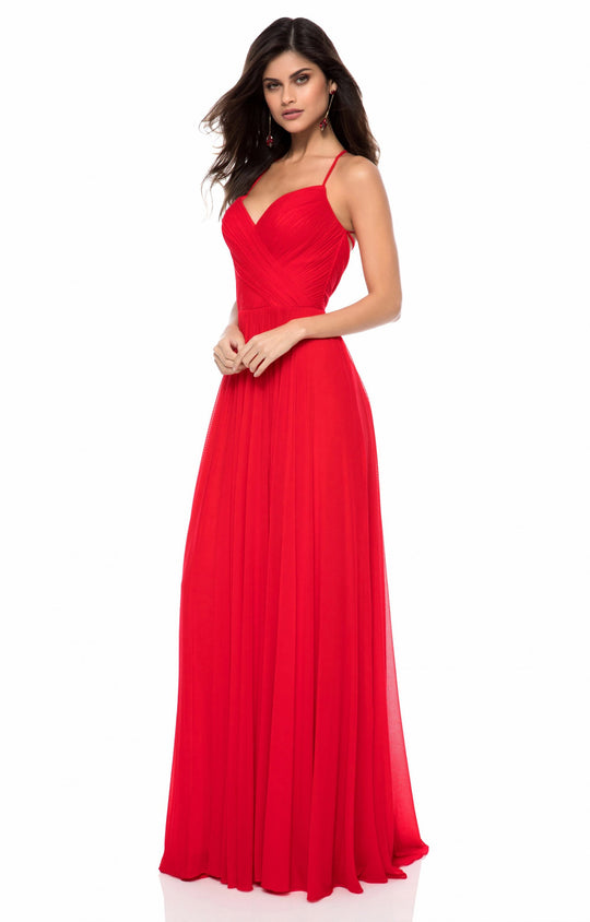 Sherri Hill - 51997 Sweetheart Chiffon Sheath Dress In Red