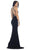 Jewel Ornate Bodice High Neck Evening Gown