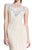 Johnathan Kayne - 519 Bejeweled V-neck Sheath Dress in Neutral