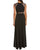 Aidan Mattox - MN1E201092 Lace Paneled Cap Sleeve Crepe A-line Gown in Black