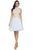 Terani Couture - 1711P2237 Beaded High Neck Cocktail Dress In Blue and Neutral