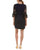 Donna Ricco - DR50269 Flounce Sleeve Jewel Neck Crochet Dress In Black