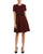 Taylor - 9942M Jewel Short Sleeves A-Line Cocktail Dress In Red