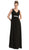 V-Neck Crystal Ornate Empire Waist  A-Line Evening Dress