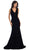 May Queen - Plunging V-Neck Trumpet Evening Gown