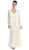 Shimmering Chevron Detailed Evening Gown with Long Sleeve Sheer Jacket