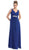 May Queen - V-Neck Crystal Ornate Empire Waist  A-Line Evening Dress