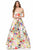Sherri Hill - 52004 Off-Shoulder Satin Floral Print Ballgown In Print