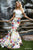Sherri Hill - 52005 Two Piece Satin Floral Print Mermaid Dress In White and Print