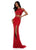 Sherri Hill - 52009 Bedazzled Halter Neck Sheath Dress In Red and Gray