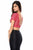 Sherri Hill - 52021 Two Piece Striped Bateau Taffeta Mermaid Dress In Red and Black