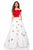 Sherri Hill - 52030 Cap Sleeve Satin Cherry Print Ballgown In Red and White