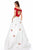 Sherri Hill - 52030 Cap Sleeve Satin Cherry Print Ballgown In Red and White