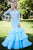 Sherri Hill - 52044 Lace Illusion Jewel Tiered Mermaid Dress In Blue
