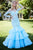 Sherri Hill - 52044 Lace Illusion Jewel Tiered Mermaid Dress In Blue