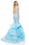Sherri Hill - 52044 Lace Illusion Jewel Tiered Mermaid Dress In Blue