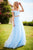 Sherri Hill - 52046 Two Piece Off-shoulder Tulle A-line Dress In Blue and Print