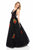 Sherri Hill - 52047 Lace Applique V-Neck Ballgown In Black and Red