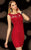 Alyce Paris - Sleeveless Laced and Ruched Short Jersey Dress 4379 In Red