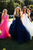 Sherri Hill - 52058 Plunging V-Neck Pleated Ballgown In Pink and Blue