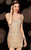Alyce Paris - All Over Sequin  Plunging Back Short Cocktail  Dress 4393 In Neutral