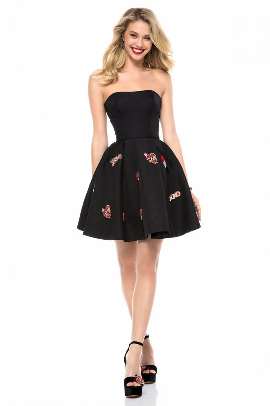 Sherri Hill - 52062 Strapless Beaded A-Line Cocktail Dress In Black