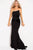 52067 Asymmetrical Strapless Jersey and Velvet Prom Gown