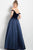 52069 Velvet Off The Shoulder Evening Dress