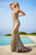 Sherri Hill - 52073 Plunging Halter Allover Sequined Dress In Gold