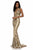 Sherri Hill - 52073 Plunging Halter Allover Sequined Dress In Gold