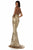 Sherri Hill - 52073 Plunging Halter Allover Sequined Dress In Gold
