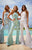 Sherri Hill - 52082 Crisscross Halter Beaded Jumpsuit In Blue and Green