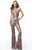 Sherri Hill - 52082 Crisscross Halter Beaded Jumpsuit In Pink