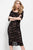 52085 Quarter Sleeve Scalloped Lace Dress
