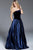 52068 Strapless Velvet Bodice Satin A-Line Gown