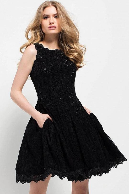 52088 Bateau Lace Luxury Cocktail Dress