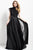 Jovani - 52089 High Neck Scalloped Lace Evening Gown in Black