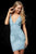 Sherri Hill - 52091 Bead Embellished Plunging V-Neck Short Dress In Blue