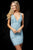 Sherri Hill - 52091 Bead Embellished Plunging V-Neck Short Dress In Blue