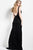 52092 Sleeveless Sheer Panel Velvet Gown