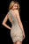 Sherri Hill - 52097 Beaded High Halter Sheath Short Dress In Neutral and Silver