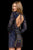 Sherri Hill - 52103 Beaded Long Sleeve Jewel Neck Fitted Dress In Blue and Multi-Color