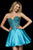 Sherri Hill - 52109 Jeweled Strapless Corset A-Line Short Dress In Blue