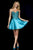 Sherri Hill - 52109 Jeweled Strapless Corset A-Line Short Dress In Blue