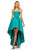 Sherri Hill - 52114 Strapless Satin High-Low Gown In Green