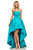 Sherri Hill - 52114 Strapless Satin High-Low Gown In Blue
