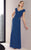 Alyce Paris Black Label - 29700 V-Neck Jeweled Jersey A-Line Gown in Blue