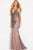 52121 Beaded Deep V-neck Sheath Dress