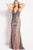 52121 Beaded Deep V-neck Sheath Dress