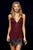 Sherri Hill - 52123 Short Beaded Deep V-neck Fringe Dress In Red